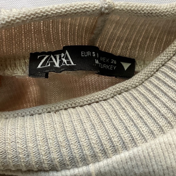 Zara Cream Short Sleeve Mini Dress - Picture 8 of 11